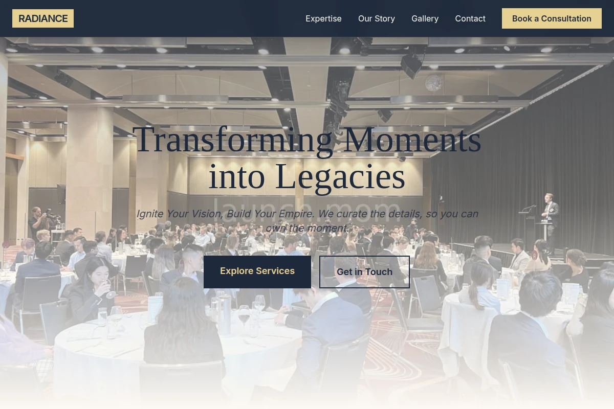 Radiance Event Planning